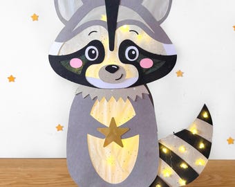 Raccoon Lantern Craft Template PDF/SVG/DXF Plotter File_Raccoon Lantern_Crafting with or without plotter possible_St. Martin Lantern Craft