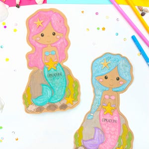 Meerjungfrau Einladung PDF A4 Druckvorlage_Einladungskarte_Kindergeburtstag_Geburtstagseinladung_Bastelvorlage_Meerjungfrauen Geburtstag