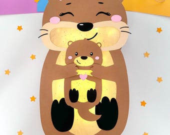 Otter Lantern Craft Template PDF/SVG/DXF Plotter File_Ottermama_Crafting with or without plotter possible_Lantern crafting_Lanterns for children