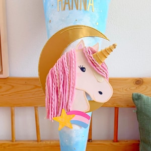 Unicorn School Cone Template - Craft Template PDF/SVG/DXF Plotter File - Crafting with and without a plotter possible_Unicorn Head_Rainbow Unicorn