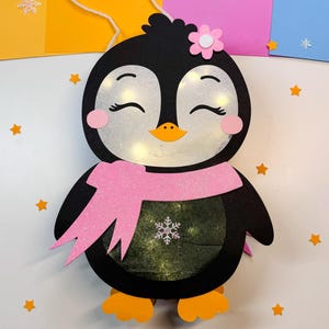 Modello di lanterna pinguino per lavoretti PDF/SVG/DXF file plotter_Lanterna pinguino_Lavoretti con o senza plotter possibile_Lanterna di San Martino per lavoretti