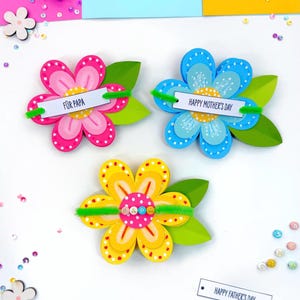 Modello per biglietto per la festa della mamma/festa del papà in PDF/file plotter SVG, creazione di regali per la festa della mamma, regalo per la festa della mamma, biglietto floreale, regalo per la festa del papà