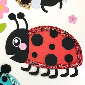 4 Ladybugs Window picture crafting template PDF/SVG/DXF plotter file Cricut/Silhouette Crafting also possible without a plotter image 3