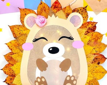 Hedgehog lantern craft template PDF/SVG/DXF plotter file - Crafting with or without a plotter possible_Cricut/Silhouette_Hedgehog lantern crafting