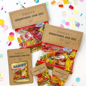 Plantilla de impresión de Nochevieja 2026 en PDF_Regalo de Nochevieja_Souvenir de Nochevieja_Regalo de Nochevieja_Osos de Oro Haribo_Plantillas de impresión