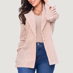 Vintage Jacket with Textured Velvet  – Soft, Lined & Stretchy