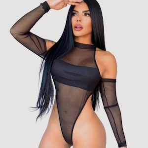 Mesh Bodysuit - High Cut Design.