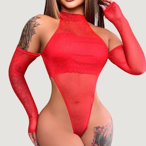 Mesh Bodysuit - High Cut Design.