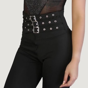 Dress Leggings for Women: High-Waisted, Ultra-Stretch, Soft Comfort with Sleek Straps & Rust-Resistant Hardware.