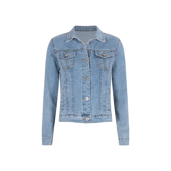 Women's Slim-Fit Stretch Denim Jacket: Classic Style Meets Modern Comfort.