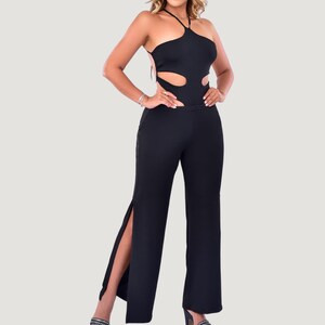 Jumpsuit for Women Sexy Halter Neck, Cut-Out Waist, Adjustable Straps, Lined, Perfect for Summer.