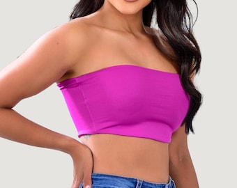 Bandeau Top for Women: Essential Slim Fit Double Lined - Comfortable All-Day Wear with Spandex
