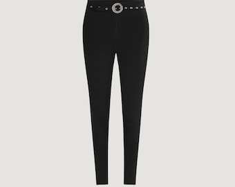 Push-up spandex legging met hoge taille: gemodelleerd en glad, zwart