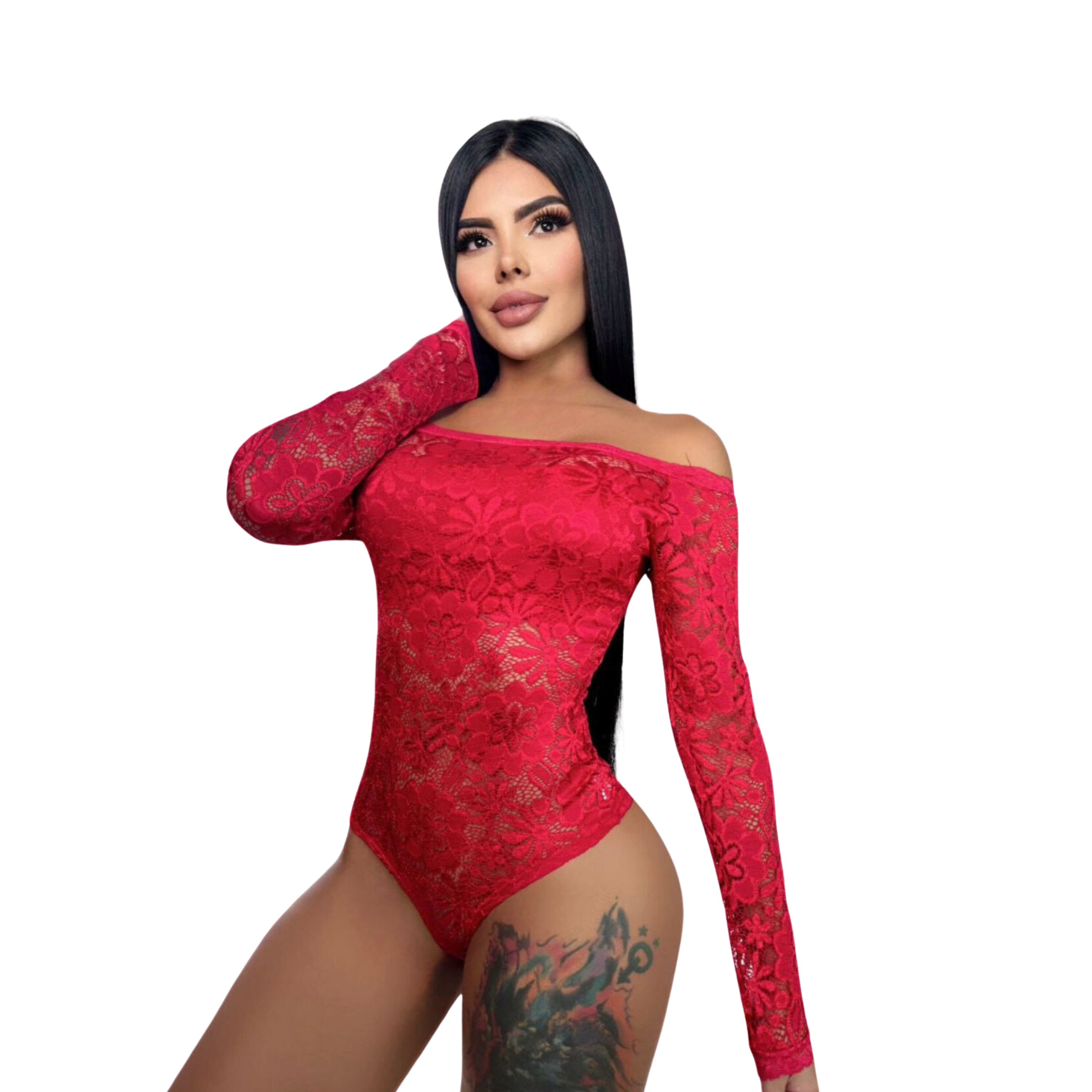 Alluring Lace See Through Bodysuit