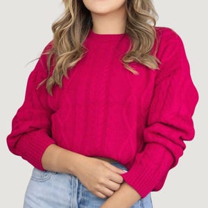 Vintage Cable Knit Sweater for Women