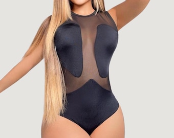 Doorschijnende mesh bodysuit – zacht, rekbaar en moeiteloos sexy!