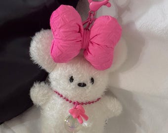 keychain Bag Accessories plush Keyring for Bag Decoration keychain plush kawaii accessories bag deco  ribbon plush with accessories