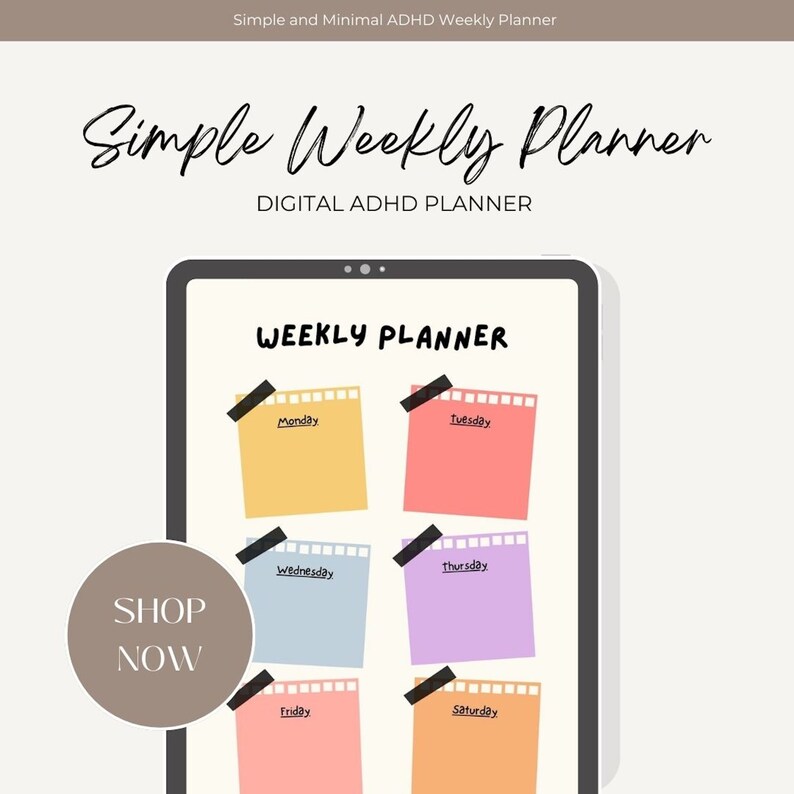 ADHD Planner 2023 2024 ADHD Digital Planner for Adults Etsy