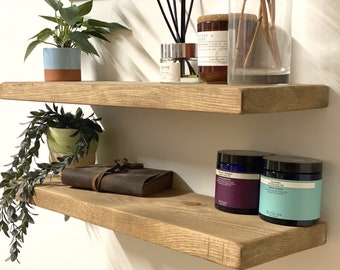 Rustic Shelves made from reclaimed Scaffold Board Shelves for walls, Shelve Books shelve brackets included 22cm deep