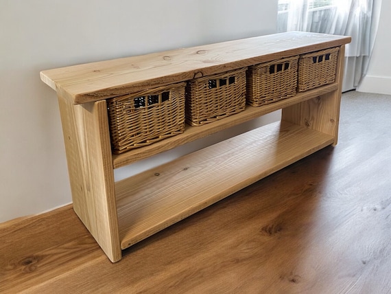 Stunning Redwood shoe rack, shoe storage  50cm High, 30cm Depth with or without a choice of wicker baskets