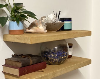 Floating shelves Rustic Shelf made from reclaimed Scaffold Board Shelves for walls, Shelve Books 20cm Deep wall fixings included