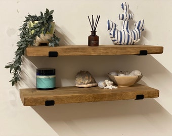 Stunning Rustic Shelves made from reclaimed Scaffold Boards for walls, Shelve Books choice of brackets included