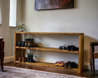 Stunning Rustic reclaimed wooden shoe bench shoe rack shoe storage hallway bench