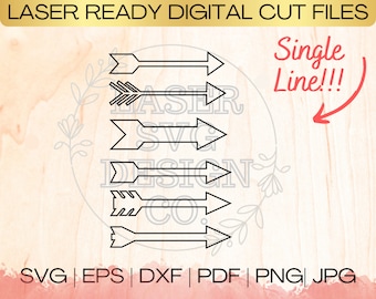 SVG Arrows Bundle Single Line Download File in EPS, dxf, pdf, SVG for Laser Glowforge