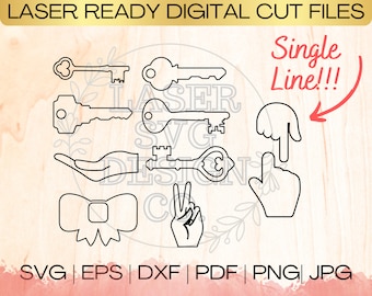 SVG Basic Shapes 2.0 Bundle Single Line Download File in EPS, dxf, pdf, SVG for Laser Glowforge