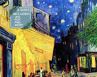 フィンセント・ファン・ゴッホ - 夜のカフェテラス（1888年）絵画