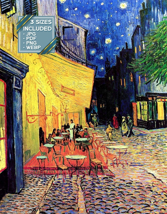 フィンセント・ファン・ゴッホ - 夜のカフェテラス（1888年）絵画