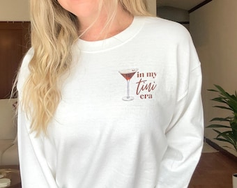 Espresso Martini Sweatshirt | Espresso Martini Crewneck Sweatshirt | It's Tini Time Long Sleeve Tee | Cocktail Themed Top | Trendy Gift