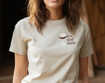 Camisa Espresso Martini / Espresso Martini Crewneck / Es Tini Time Camiseta de manga corta / Top temático de cóctel / Regalo único de moda / Camiseta de bebida
