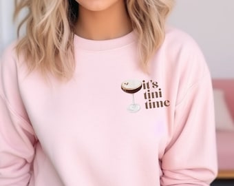 Espresso Martini Sweatshirt | Espresso Martini Crewneck | It's Tini Time Long Sleeve Tee | Cocktail Themed Top | Trendy Unique Gift For Her