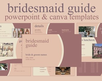 Bridesmaid Presentation, Canva Template, Instant Digital Download, PowerPoint Slides, Wedding Planning Deck, Bridesmaid Slideshow, Customize
