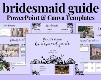 Bridesmaid Presentation, Canva Template, Instant Digital Download, PowerPoint Slides, Wedding Planning Deck, Bridesmaid Slideshow, Customize