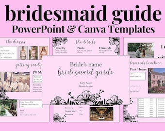 Bridesmaid Presentation, Canva Template, Instant Digital Download, PowerPoint Slides, Wedding Planning Deck, Bridesmaid Slideshow, Customize