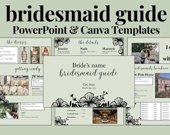 Bridesmaid Presentation, Canva Template, Instant Digital Download, PowerPoint Slides, Wedding Planning Deck, Bridesmaid Slideshow, Customize
