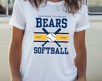 UNC Bären Softball Shirt | Bären der Universität von Nord-Colorado | Nord-Colorado Merch | Unisex T-Shirt