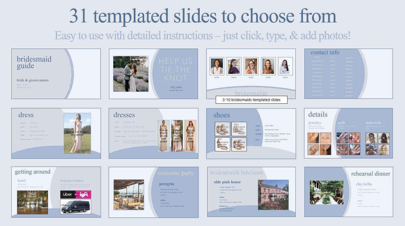 Bridesmaid Presentation, Canva Template, Instant Digital Download ...
