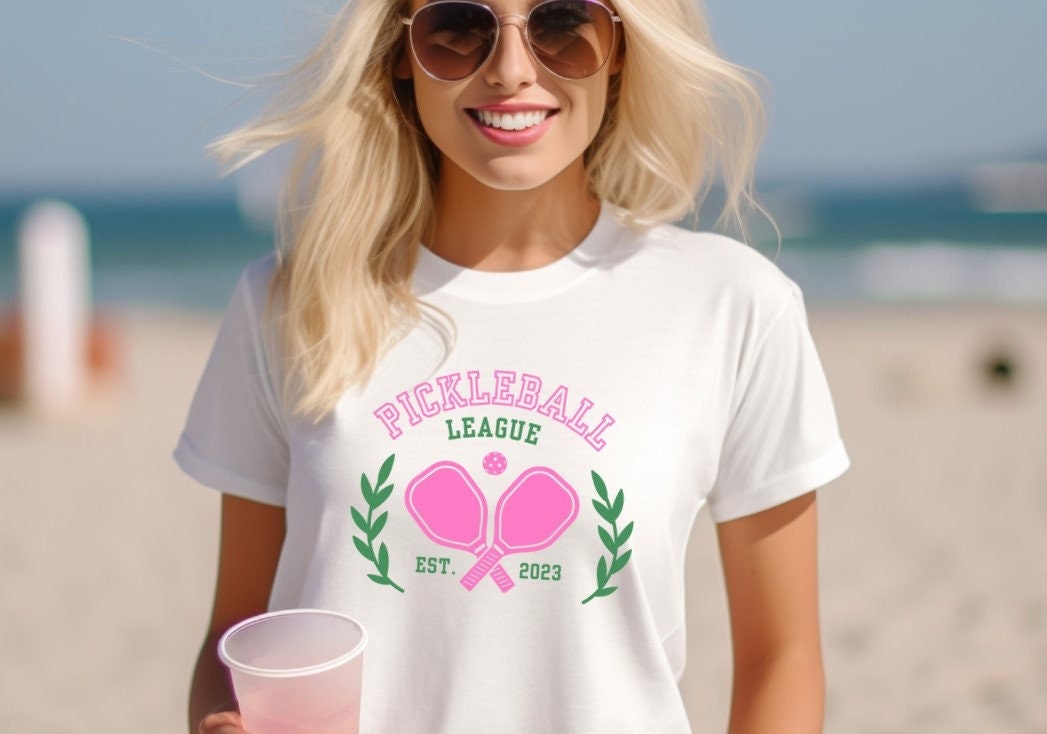 Pickleball Shirt Pickleball Short Sleeve Crewneck Pickleball Team Shirt Preppy Pickleball Shirt