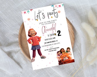 Turning Red Birthday Invitation, Girls Birthday Invite, Turning Red Evite, Girls Birthday Printable or Digital Text Invite, birthday evite