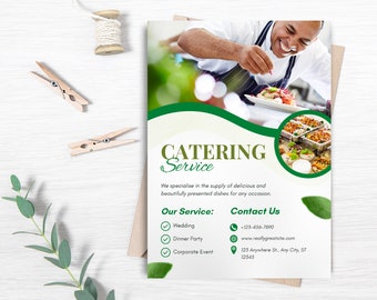 Editable Flyer Template, Catering Services Flyer, Restaurant Flyer, Event Flyer, Advertising Flyer