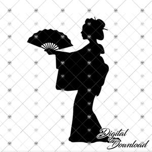 Digital Design, PNG Files, Download, Digital File, Printable Design, Geisha Png, Japanese Geisha Png, Geisha girl Png,