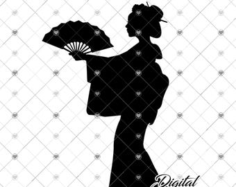 Digital Design, PNG Files, Download, Digital File, Printable Design, Geisha Png, Japanese Geisha Png, Geisha girl Png,