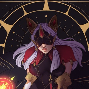 League Of Legends Arcana Ahri 8.5x11 Glossy Cardstock Art Print