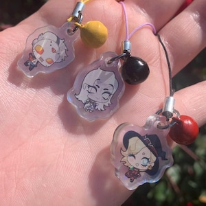 Halloween Chibi Overwatch Mini 1&quot; Phone Charms! | Soldier 76 | Moira | Mercy | Halloween Terror