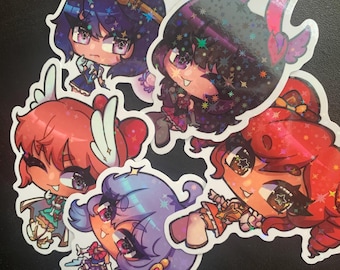 Dokiwatch Heroes of Heart 3 Inch Holographic Vinyl Stickers | Overwatch 2 | Brigitte, Widowmaker, Freja, Kiriko, Dva