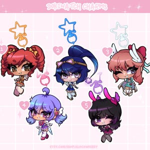 Dokiwatch Heroes of Heart 2.5 Inch Acrylic Charms | Overwatch 2 | Brigitte, Widowmaker, Freja, Kiriko, Dva