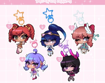 Dokiwatch Heroes of Heart 2.5 Inch Acrylic Charms | Overwatch 2 | Brigitte, Widowmaker, Freja, Kiriko, Dva